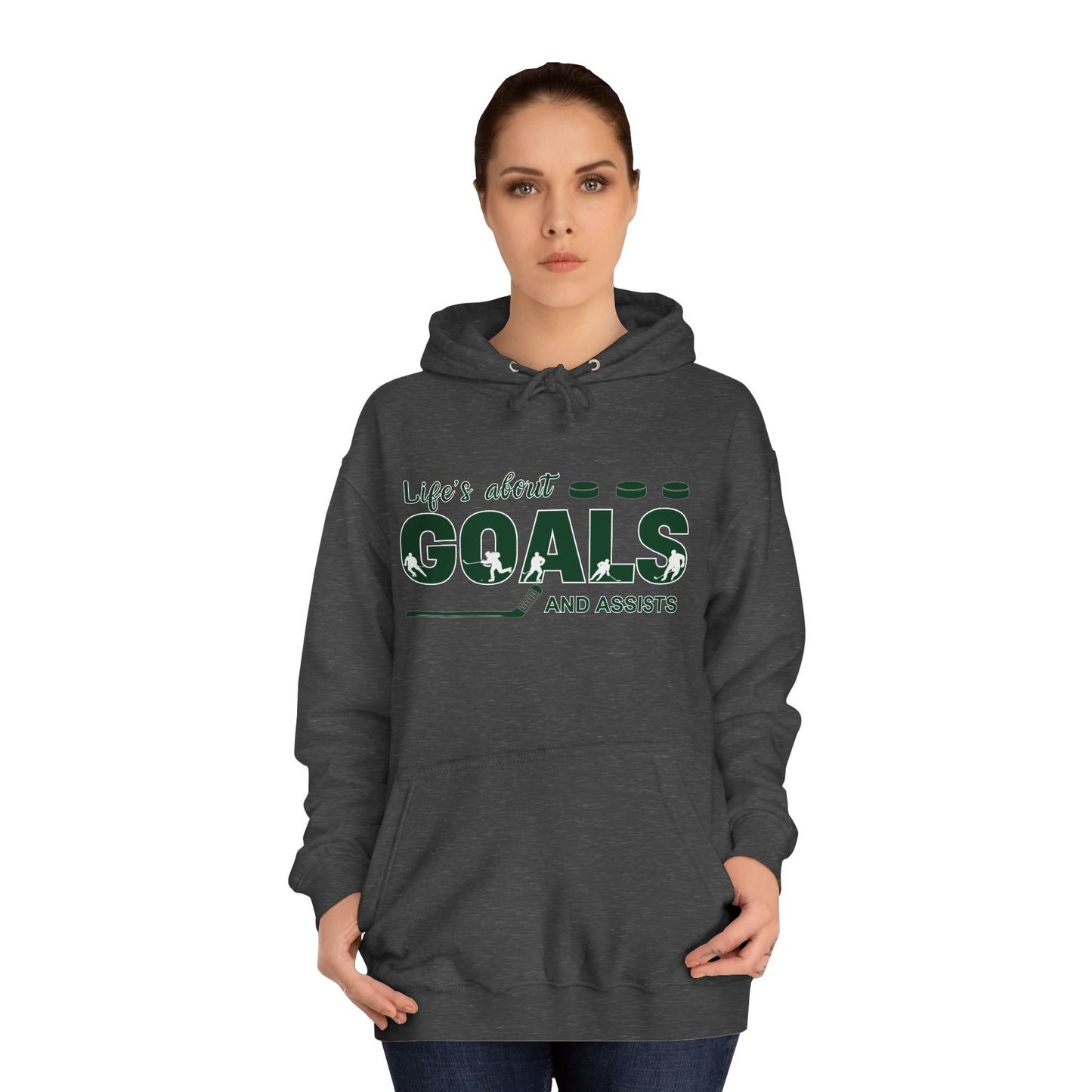 Goals and Assists Unisex College Hoodie Green