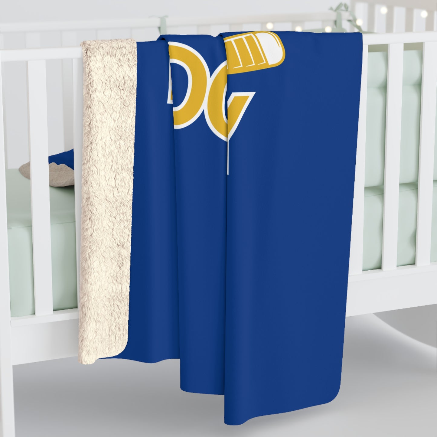 BLUE AND YELLOW Sherpa Fleece Blanket