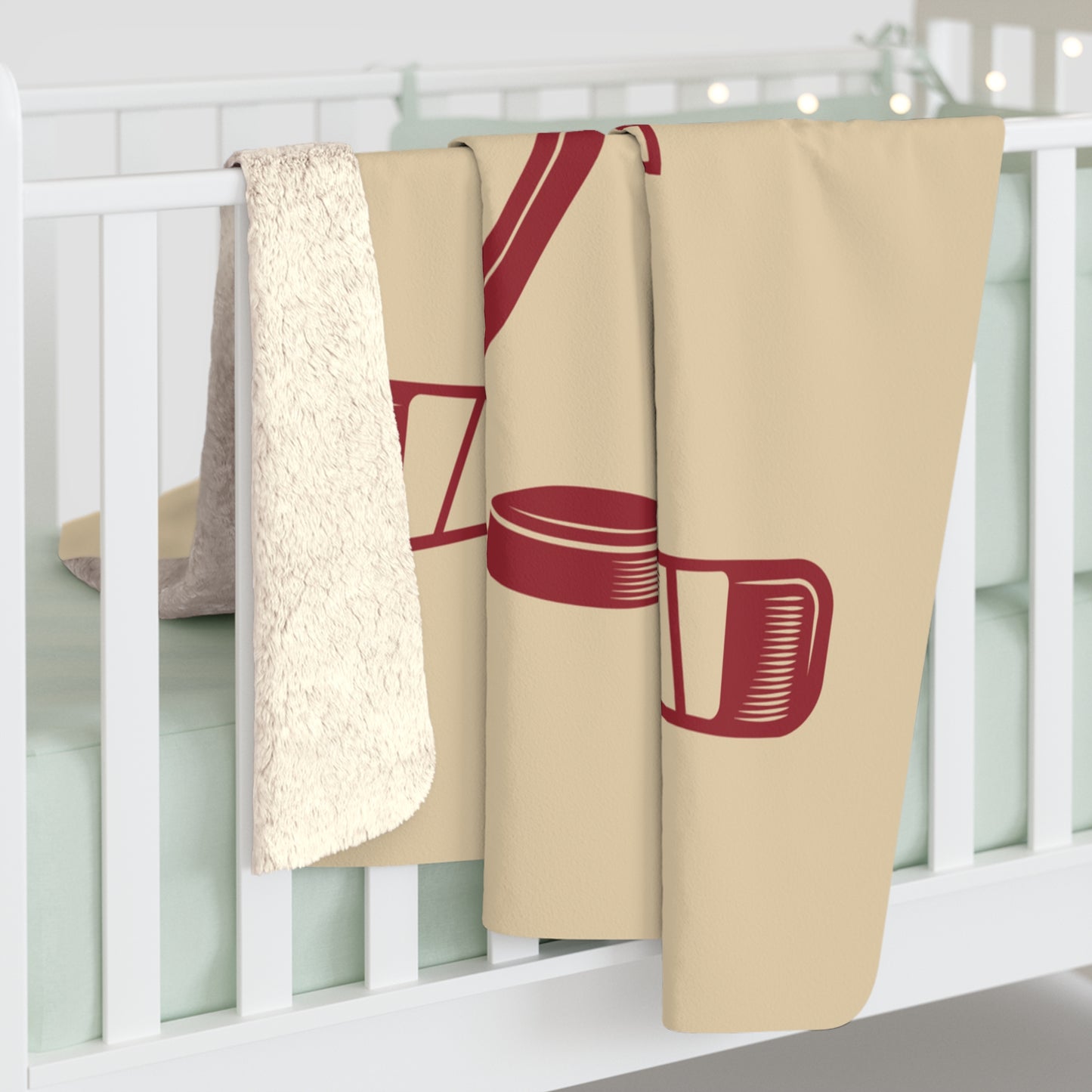 Hockey Mom Gold and Maroon Sherpa Fleece Blanket