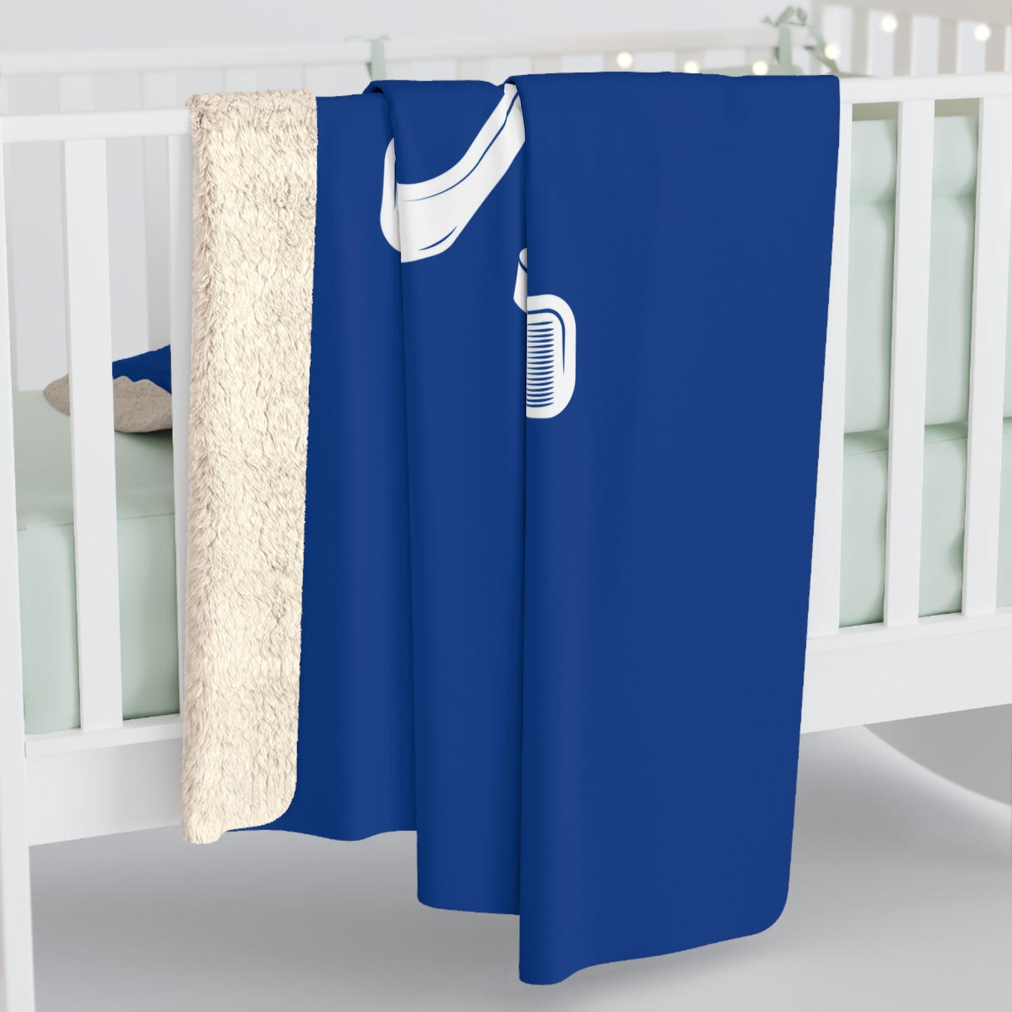 Hockey Mom Sherpa Fleece Blanket Crossed Sticks