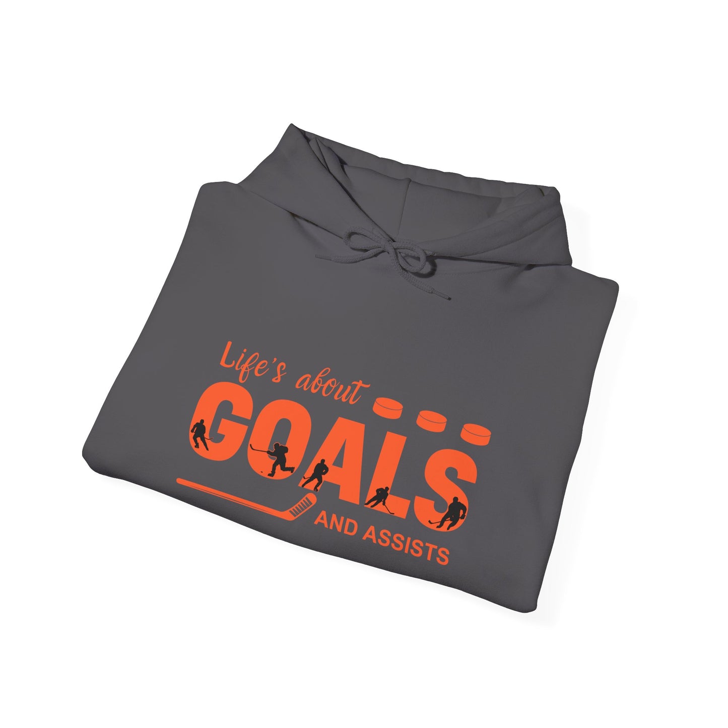 Goals and Assists Unisex Heavy Blend™ Hooded Sweatshirt Orange