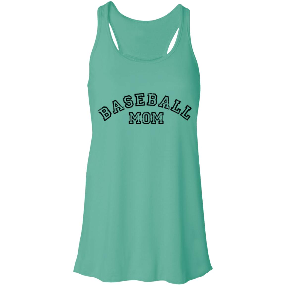 Baseball Mom Curved black B8800 Flowy Racerback Tank