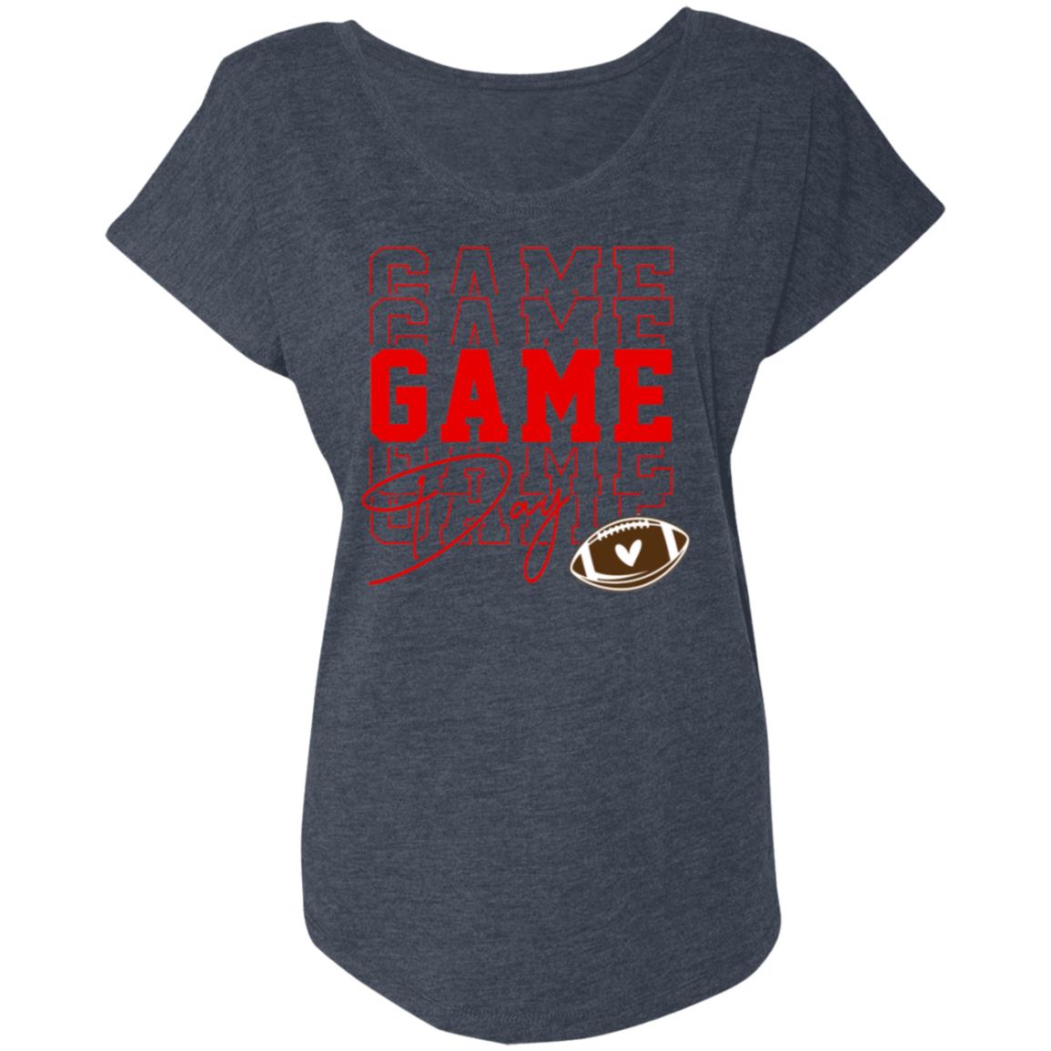 Game Day Triple Red NL6760 Ladies' Triblend Dolman Sleeve