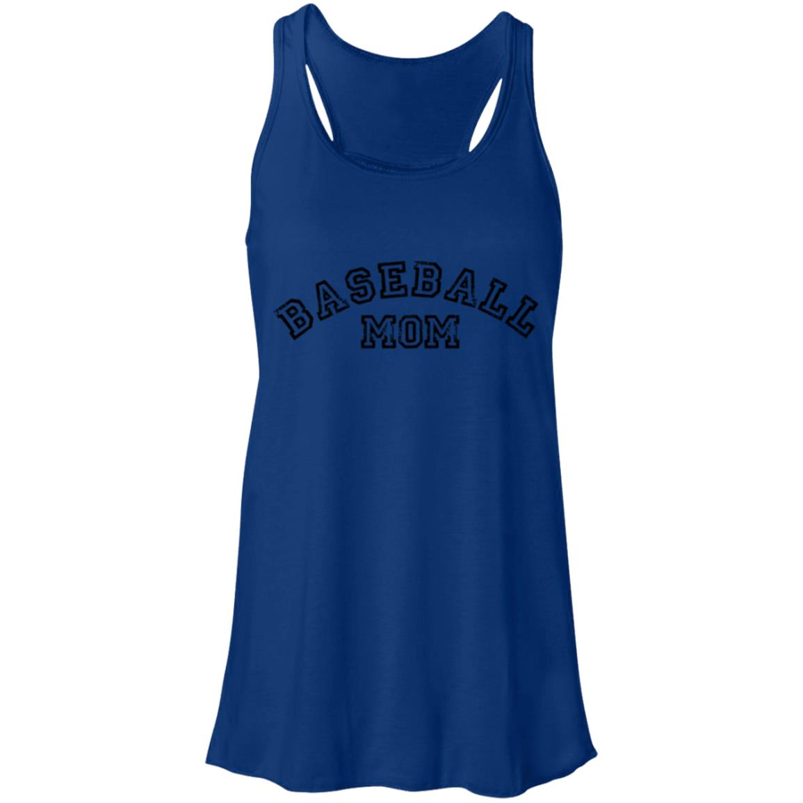 Baseball Mom Curved black B8800 Flowy Racerback Tank