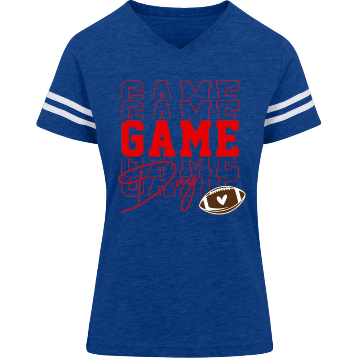 Game Day Triple Red 3537 LAT Womens Football Tee