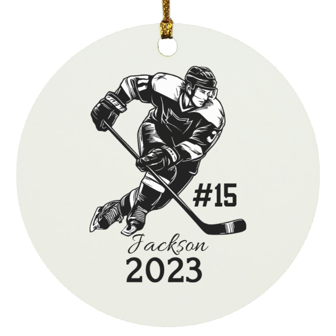 Hockey Player Ornament Lefty