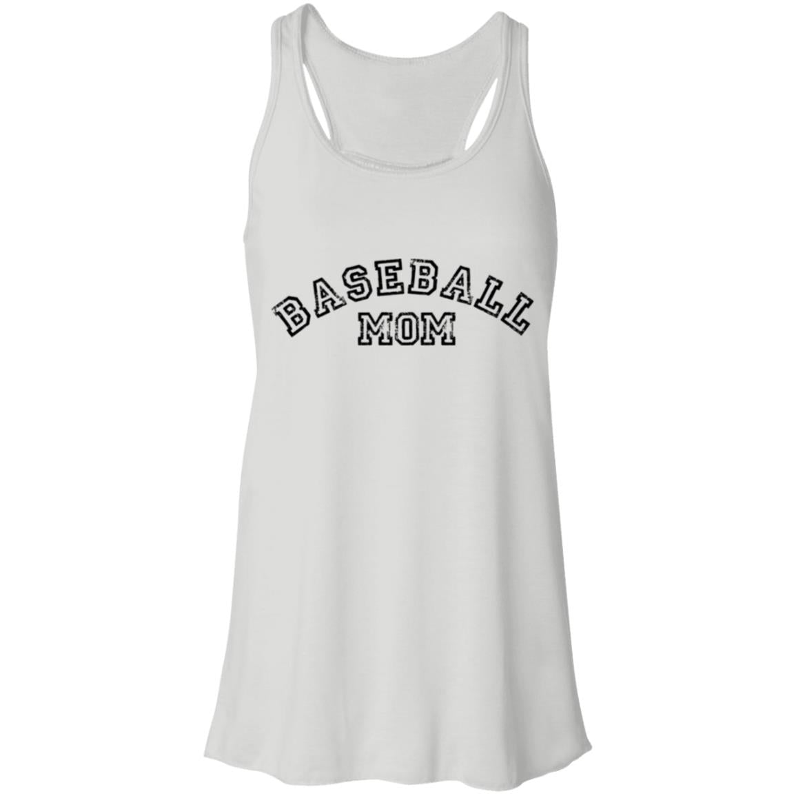Baseball Mom Curved black B8800 Flowy Racerback Tank