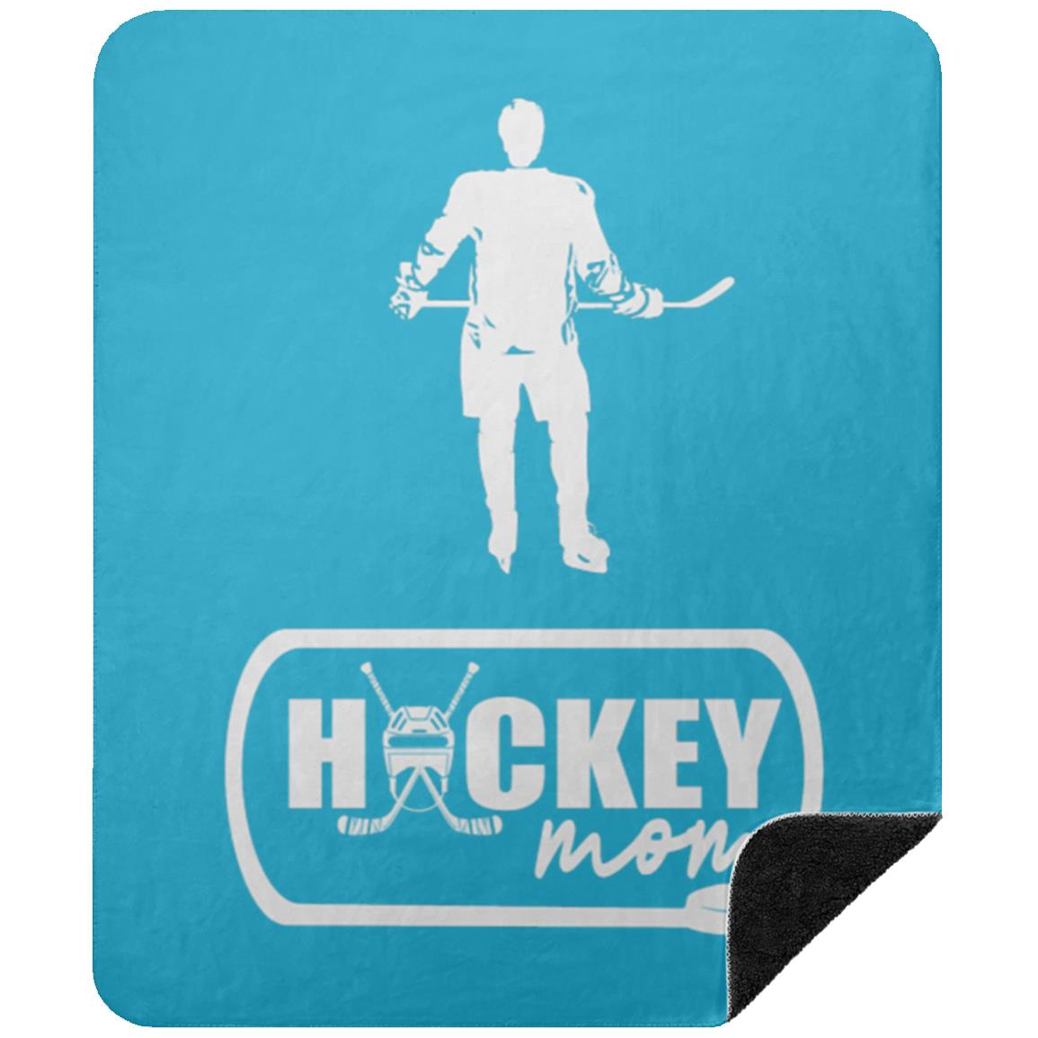 Hockey Mom Premium Black Sherpa Blanket 50x60