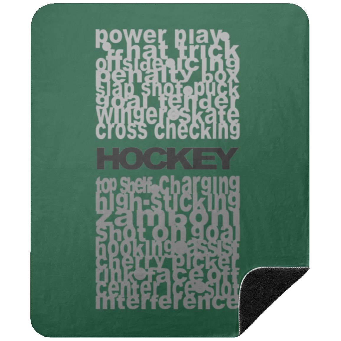 Hockey Subway Art Sherpa Blanket 50x60