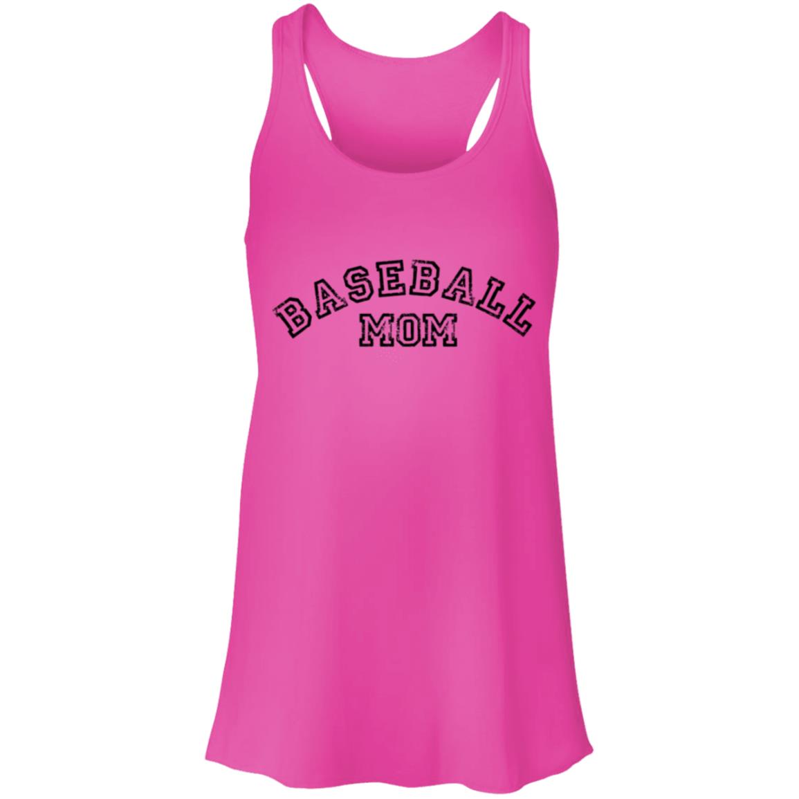 Baseball Mom Curved black B8800 Flowy Racerback Tank