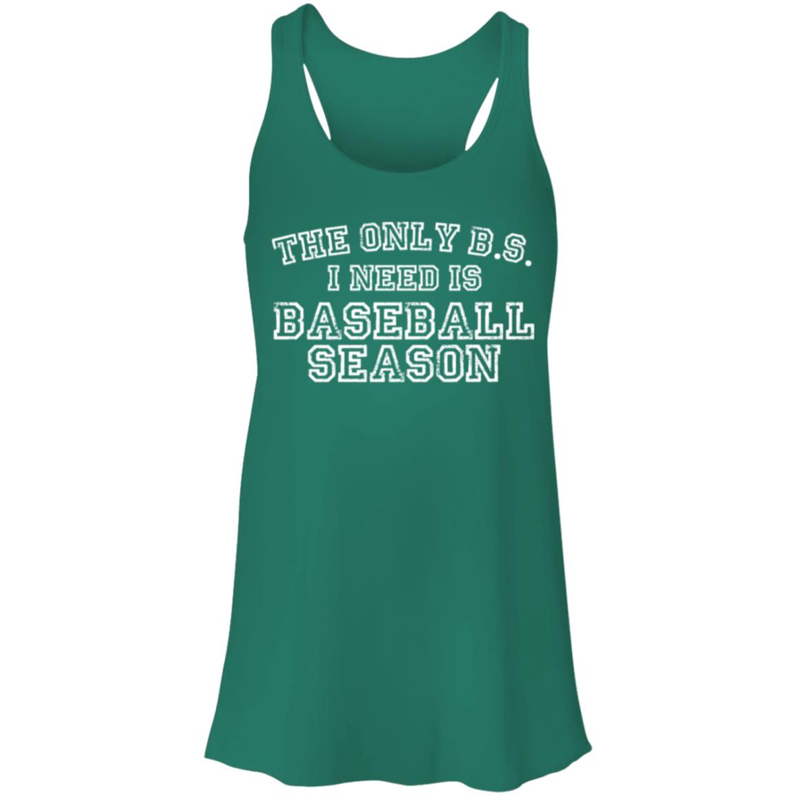 The only BS I need white B8800 Flowy Racerback Tank