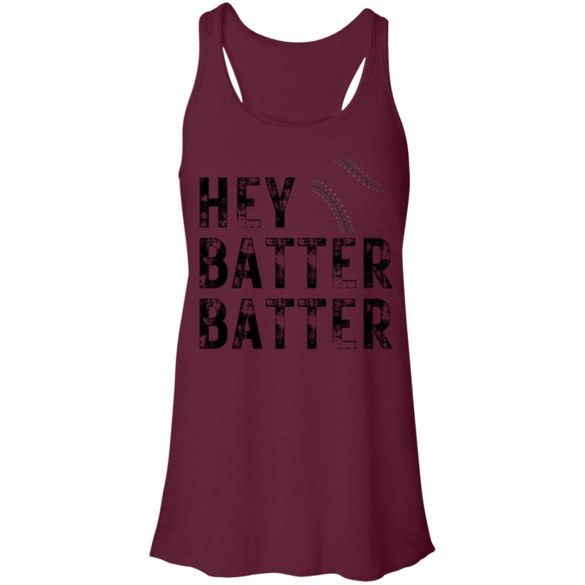 Hey Batter Batter B8800 Flowy Racerback Tank