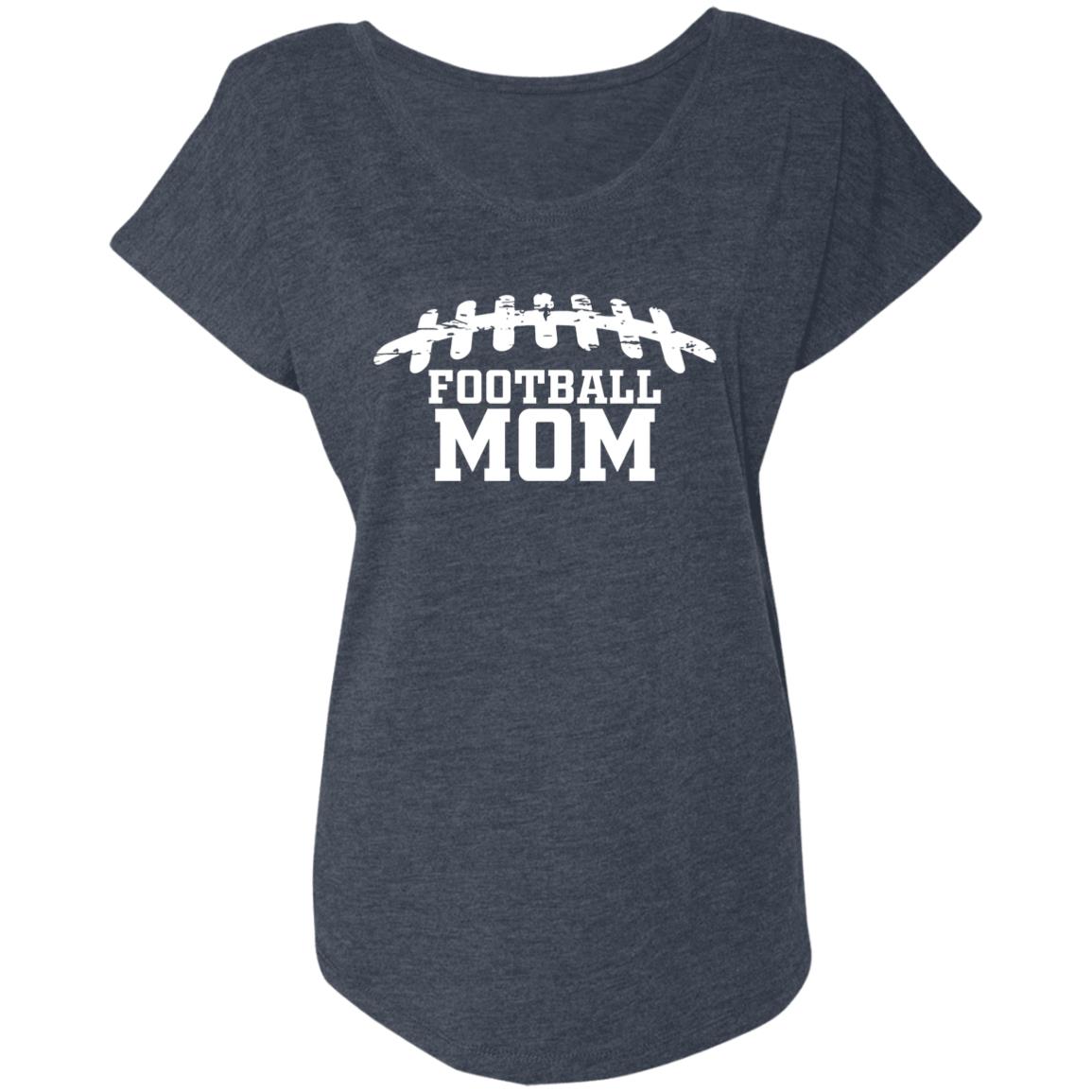 Football Mom Football Laces NL6760 Ladies' Triblend Dolman Sleeve