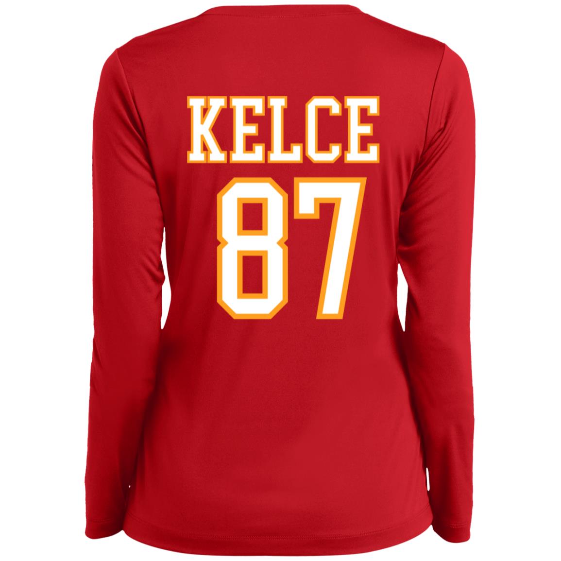 Karma Is Red Longsleeve LST353LS Ladies’ Long Sleeve Performance V-Neck Tee