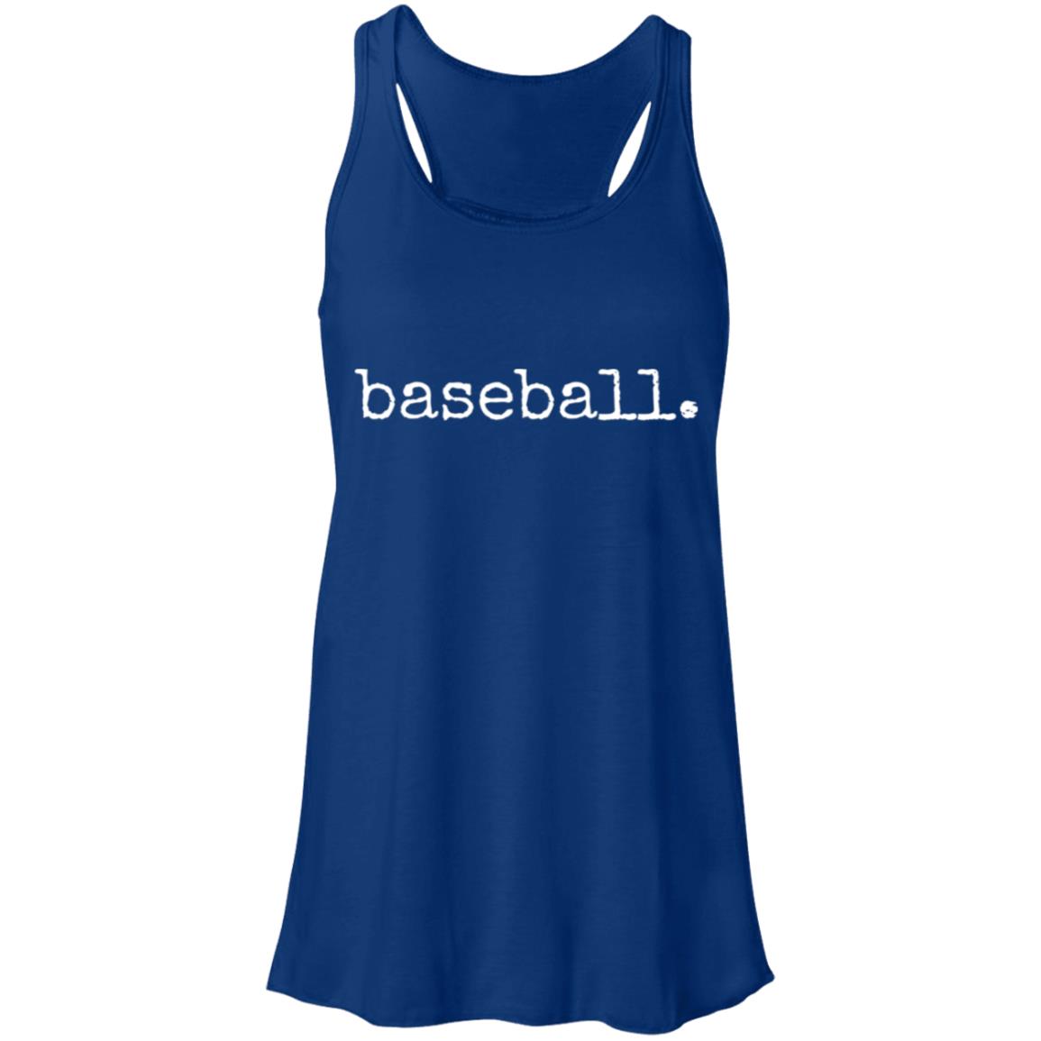 baseball. white B8800 Flowy Racerback Tank