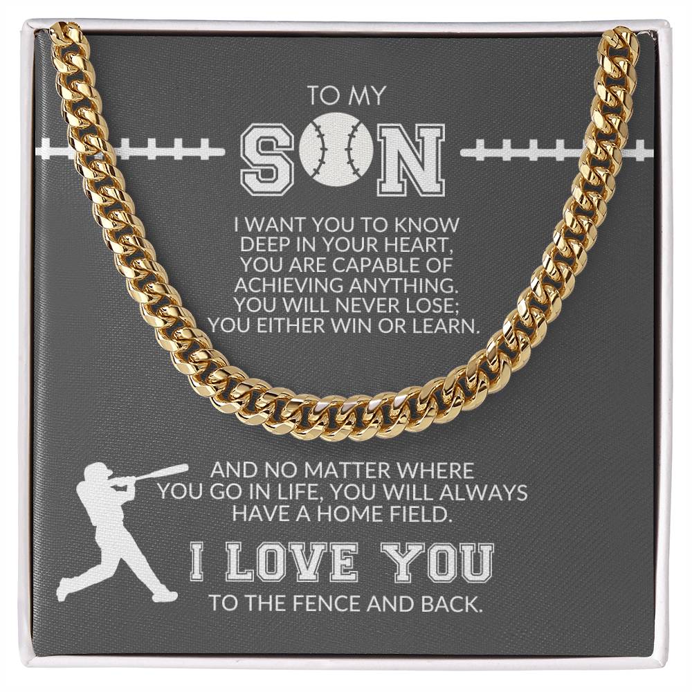 To My Son Cuban Link Chain