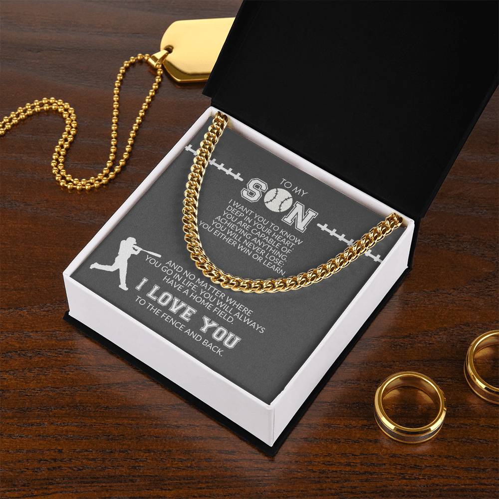 To My Son Cuban Link Chain