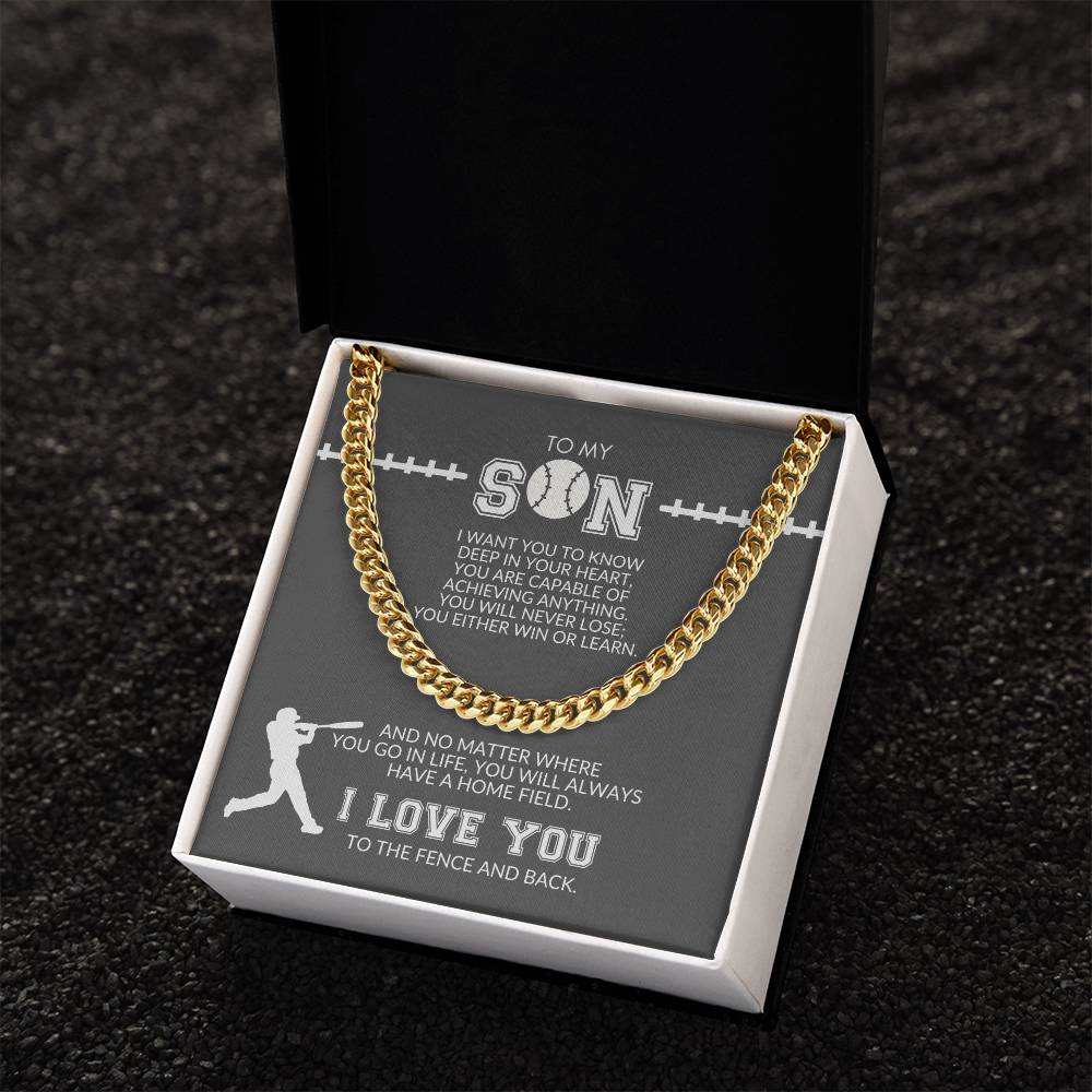 To My Son Cuban Link Chain