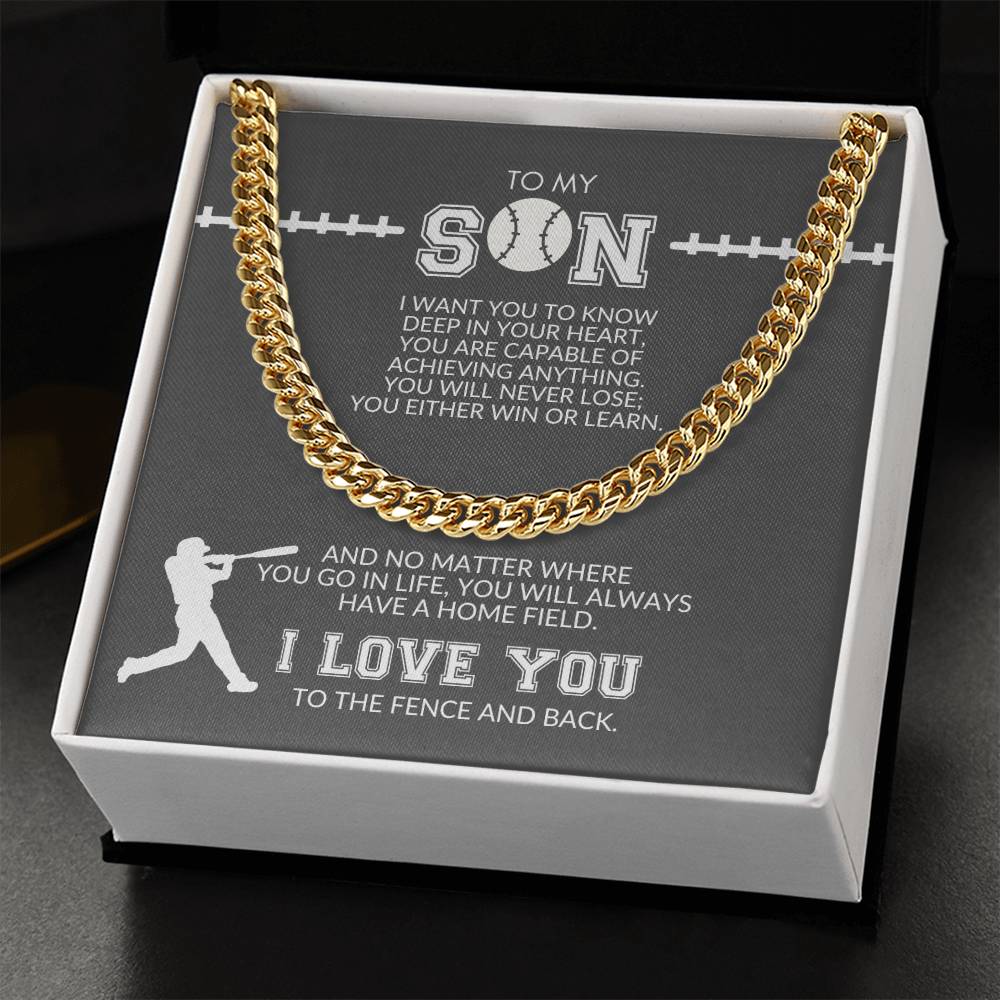 To My Son Cuban Link Chain