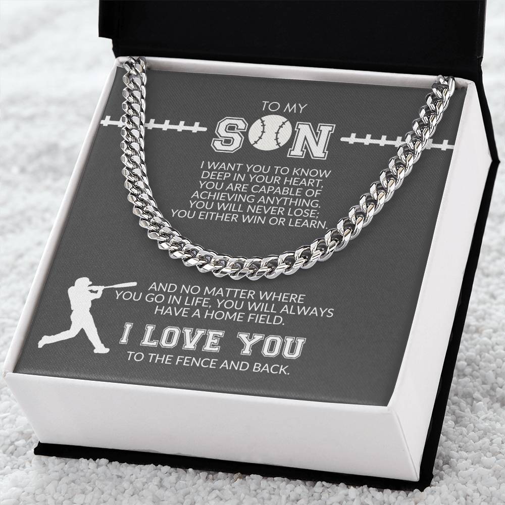 To My Son Cuban Link Chain