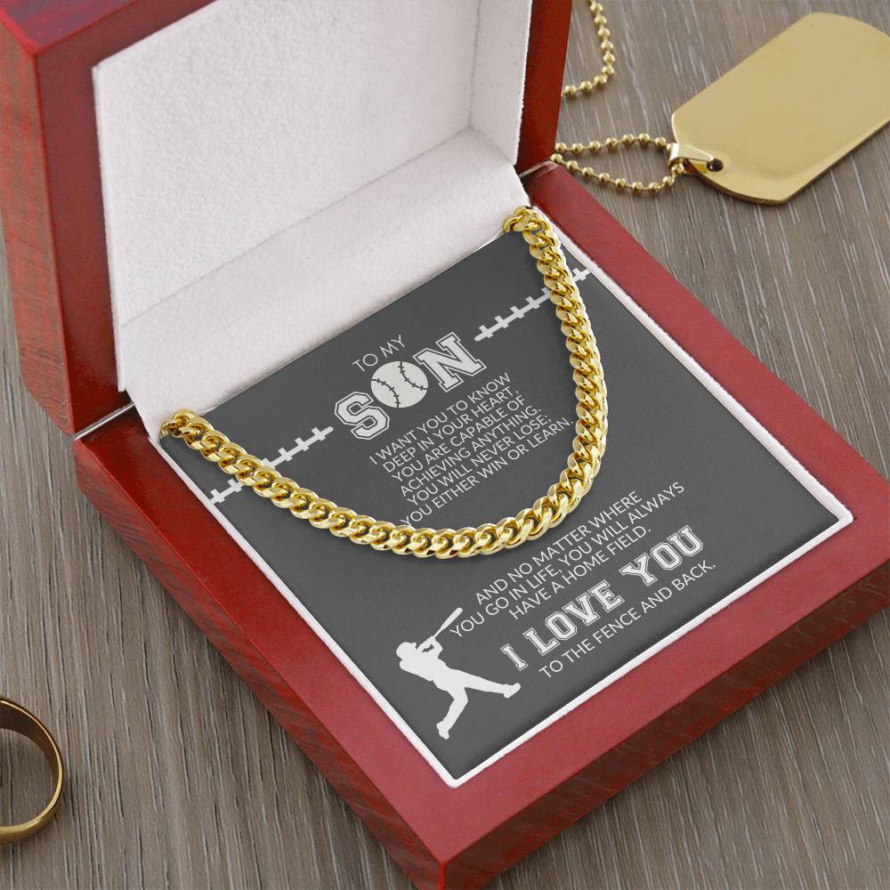 To My Son Cuban Link Chain