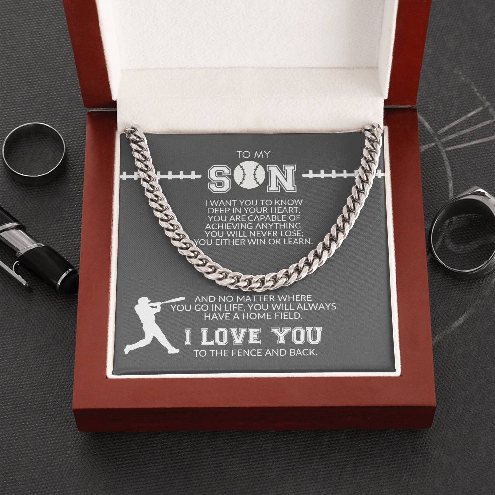 To My Son Cuban Link Chain