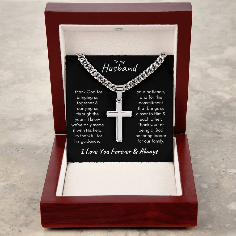 To my Husband Artisan Cross Necklace