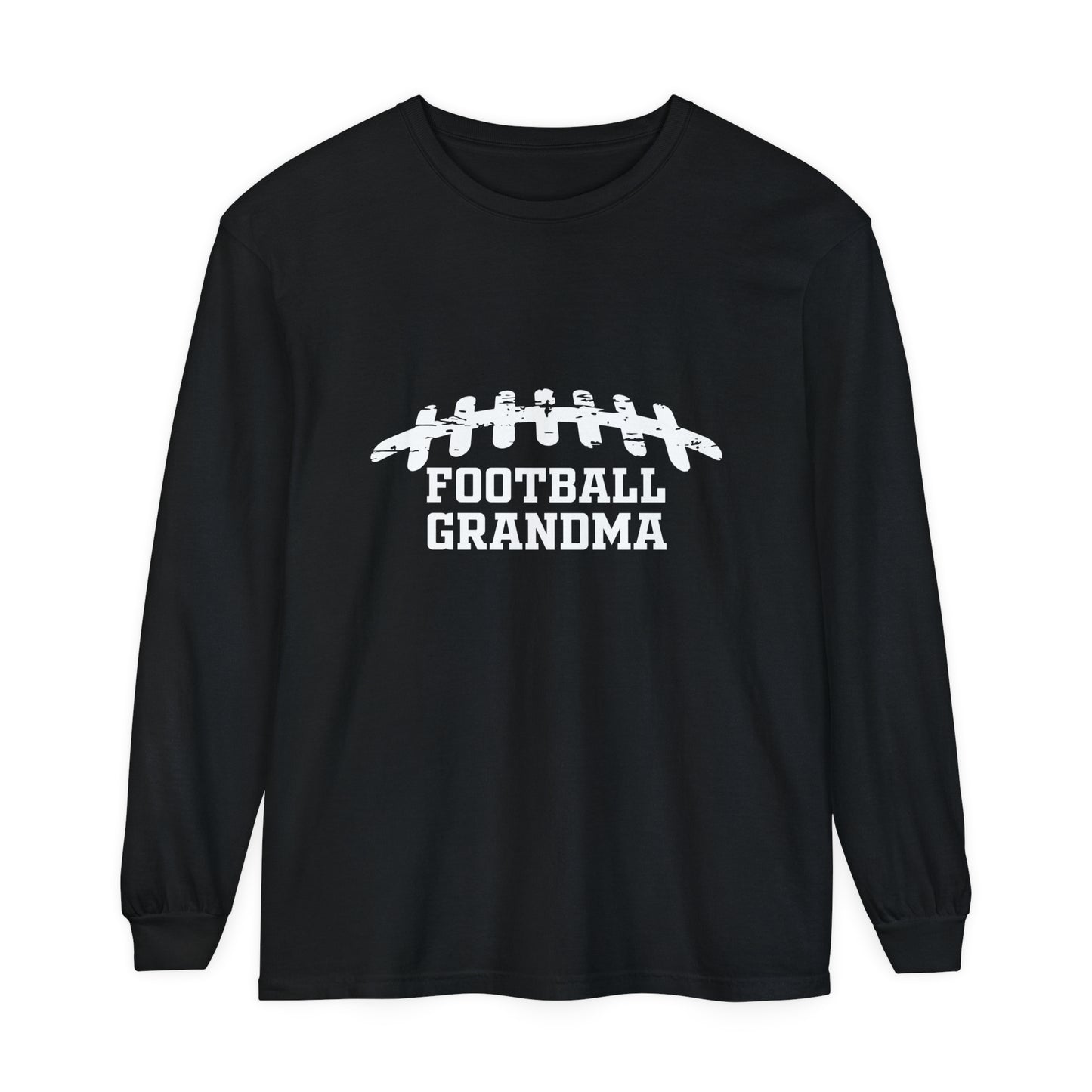 Football Grandma Laces Unisex Garment-dyed Long Sleeve T-Shirt