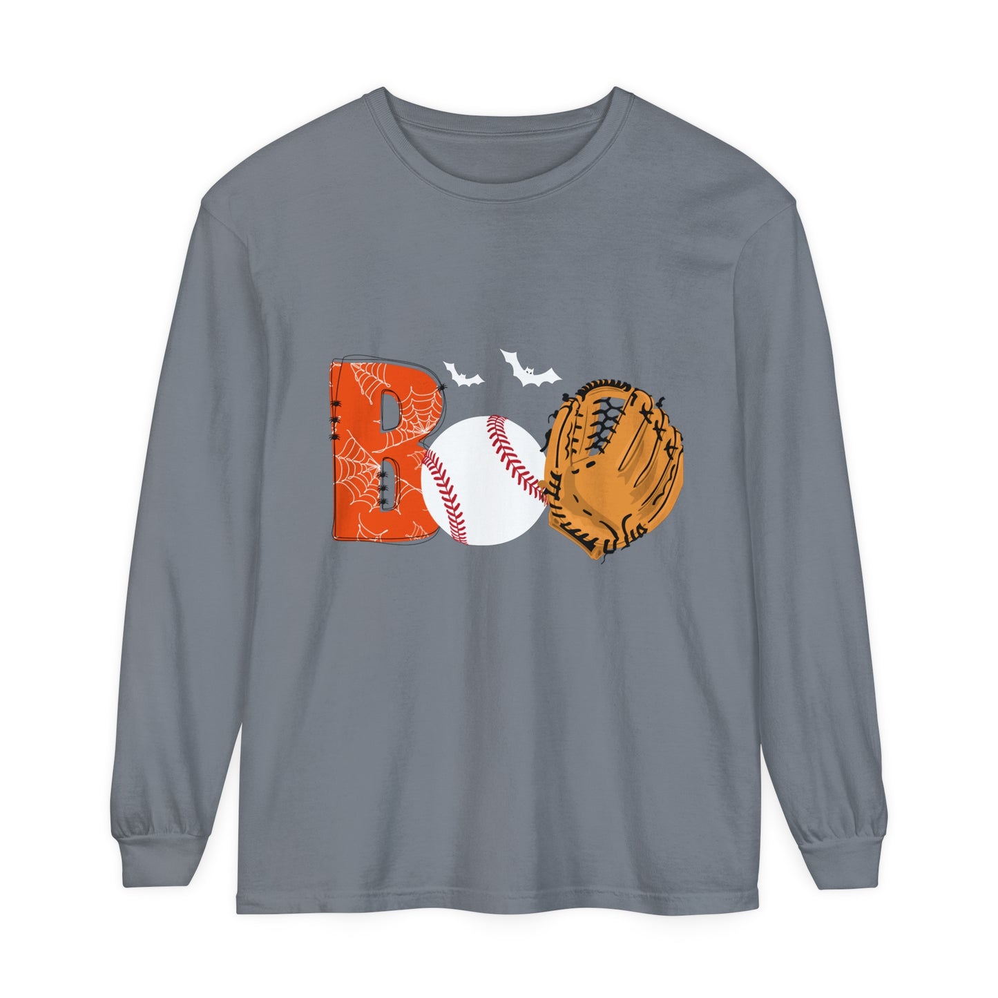 Boo Baseball Unisex Garment-dyed Long Sleeve T-Shirt