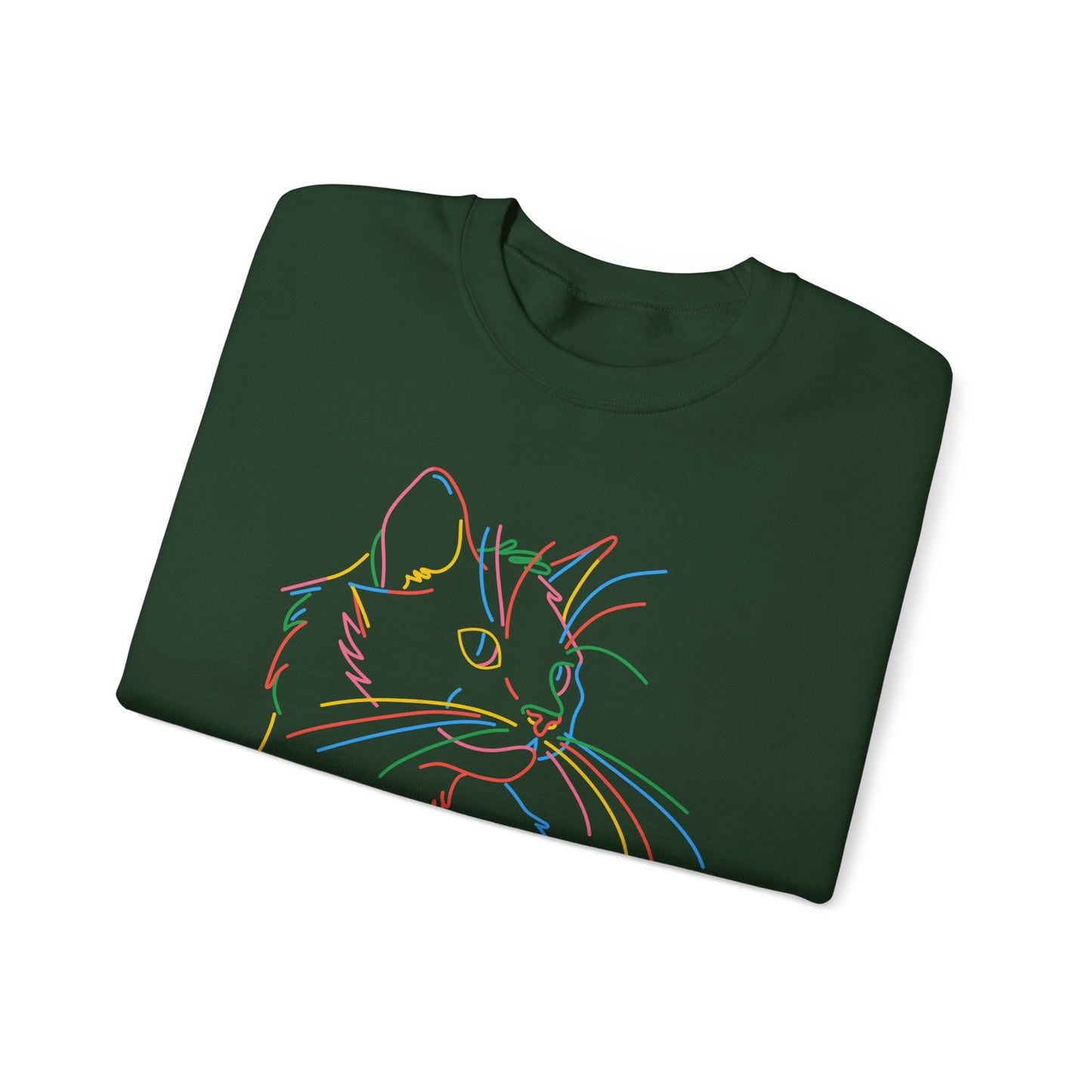 Colorful Cat Unisex Heavy Blend™ Crewneck Sweatshirt