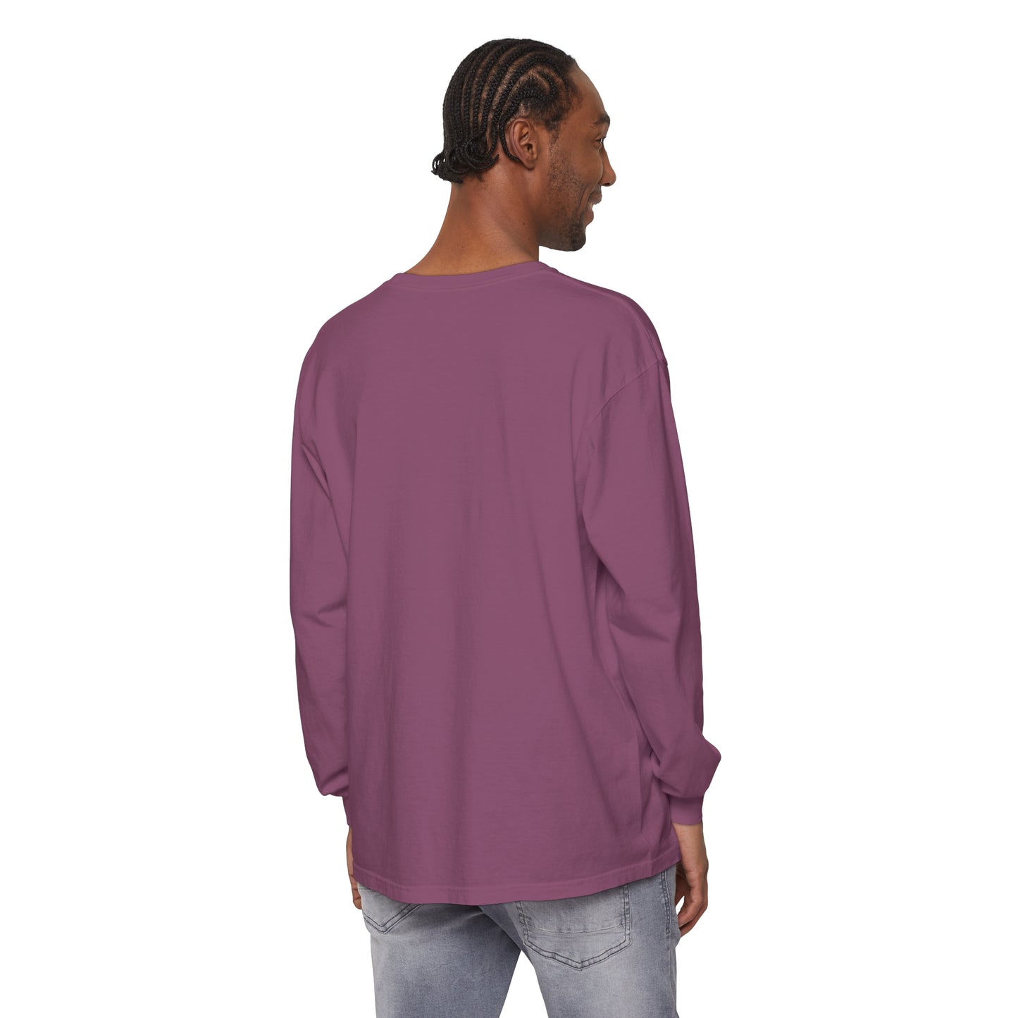 Dunking Basketball Ghost Unisex Garment-dyed Long Sleeve T-Shirt