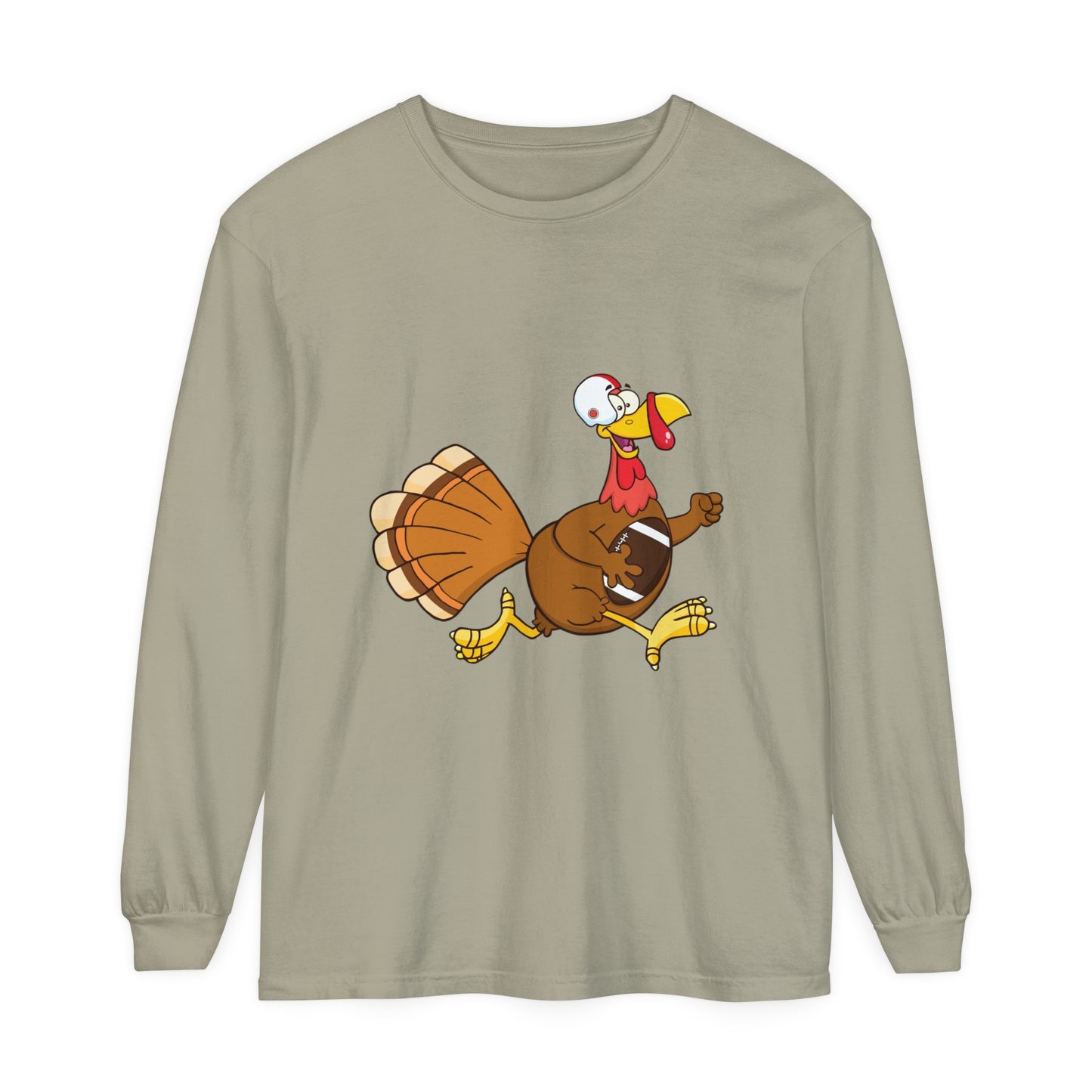 Turkey Running Football Unisex Garment-dyed Long Sleeve T-Shirt