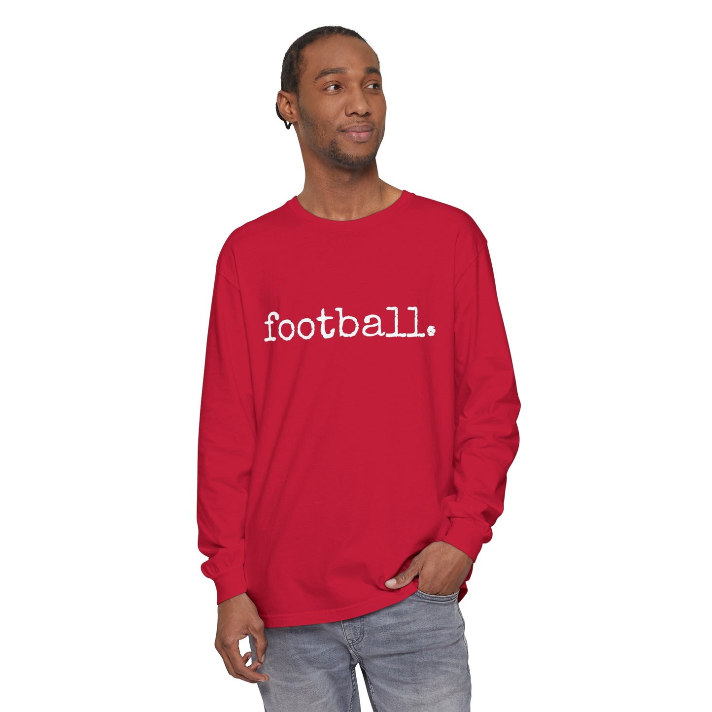 football. Unisex Garment-dyed Long Sleeve T-Shirt