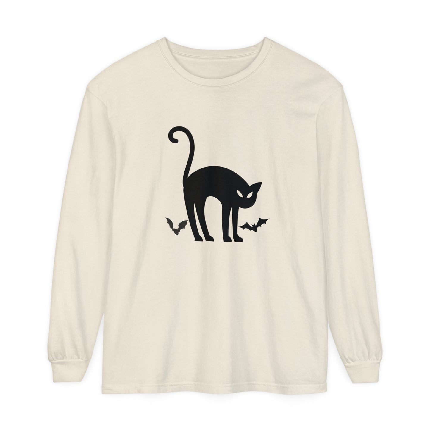 Bats and Cats Unisex Garment-dyed Long Sleeve T-Shirt