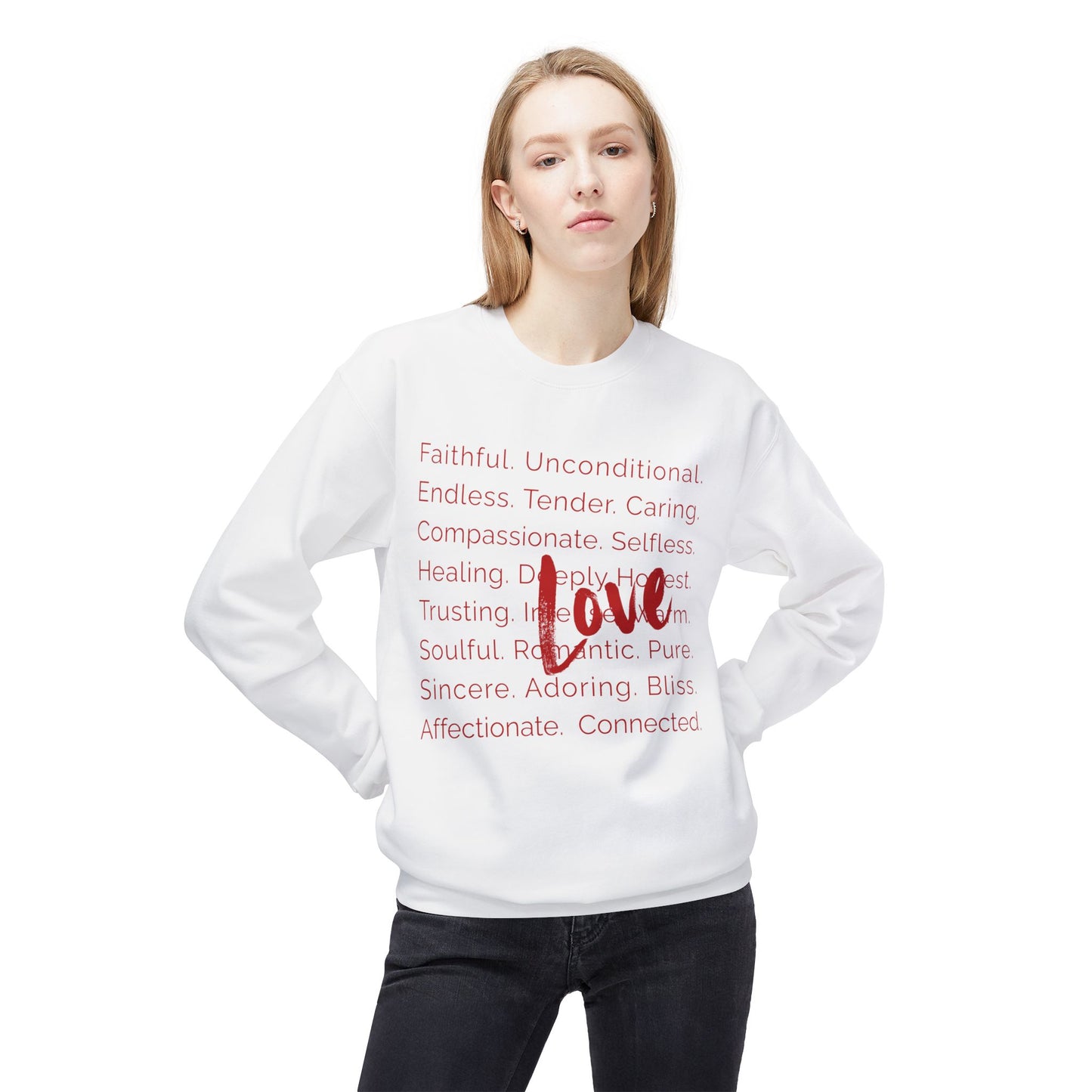 Love Words Unisex Midweight Softstyle Fleece Crewneck Sweatshirt