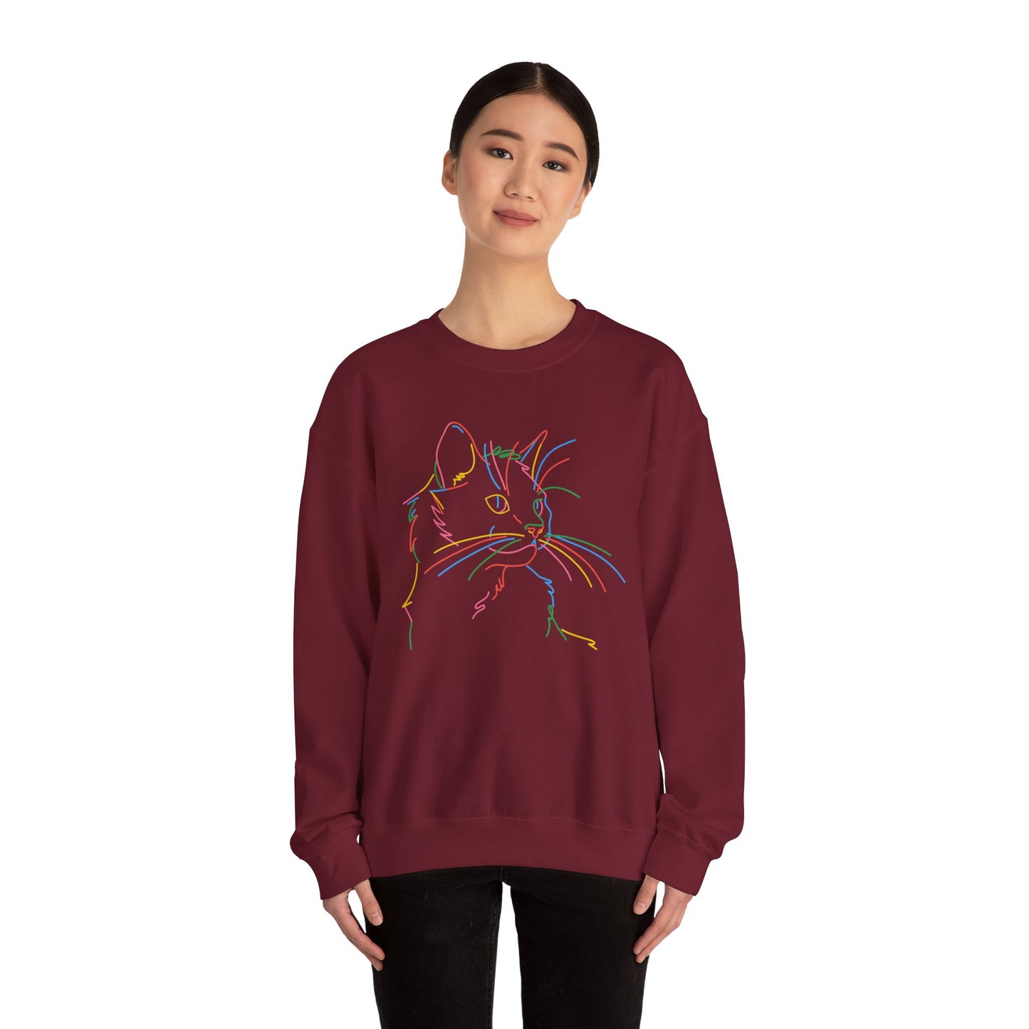 Colorful Cat Unisex Heavy Blend™ Crewneck Sweatshirt