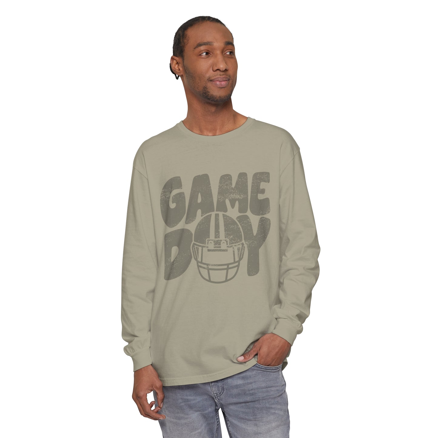 Game Day Helmet Unisex Garment-dyed Long Sleeve T-Shirt