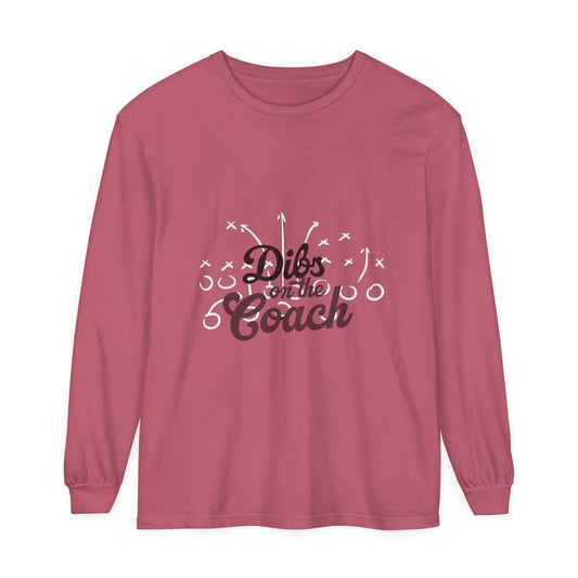 Dibs on the Coach Play Unisex Garment-dyed Long Sleeve T-Shirt