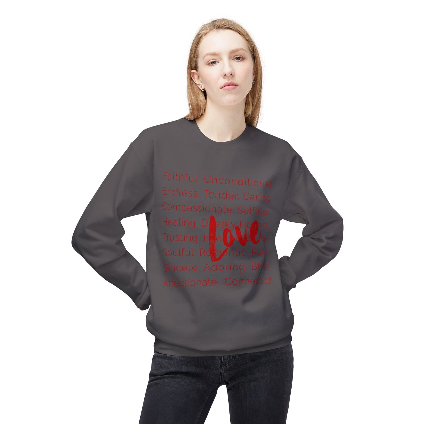 Love Words Unisex Midweight Softstyle Fleece Crewneck Sweatshirt