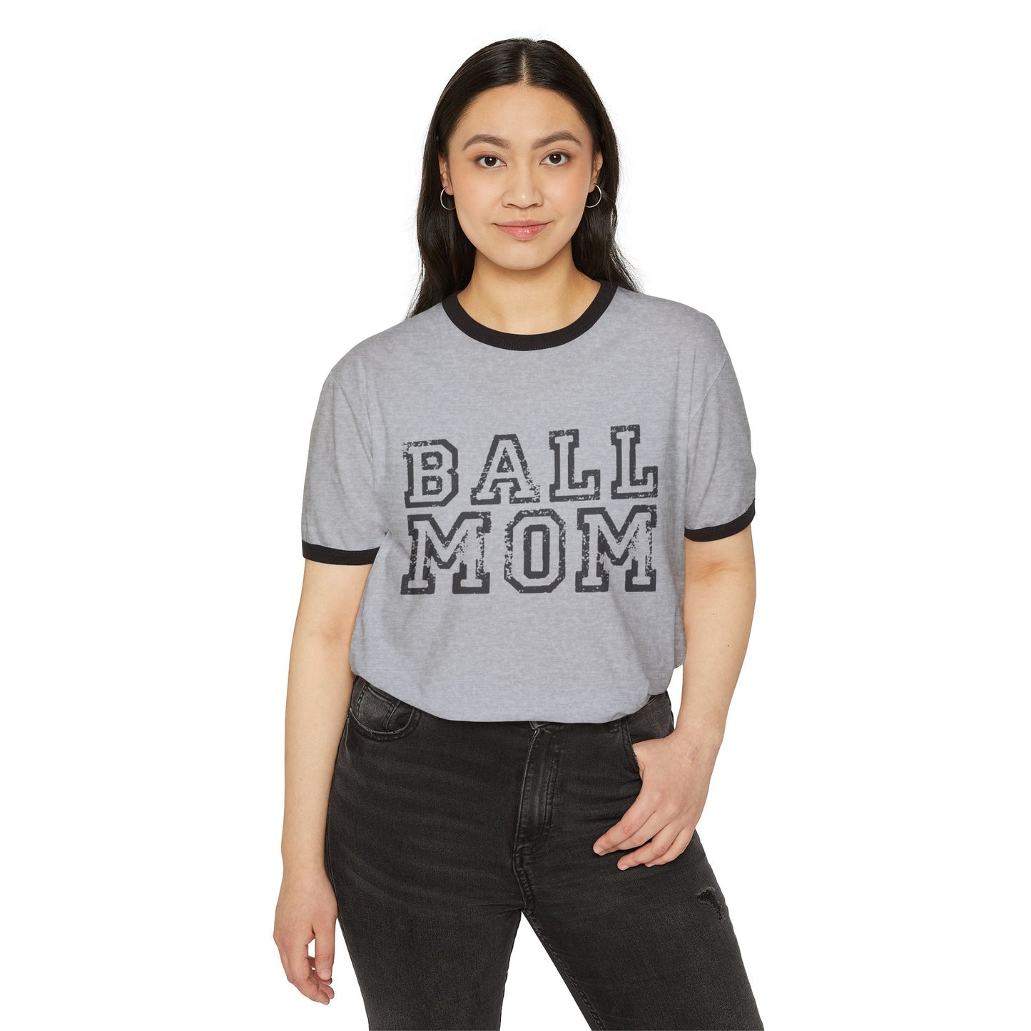 Ball Mom Unisex Cotton Ringer T-Shirt