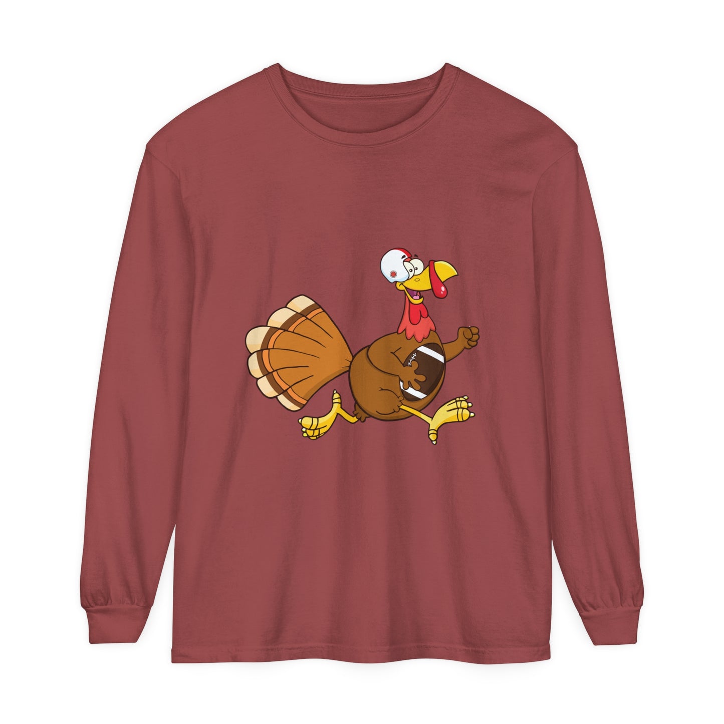 Turkey Running Football Unisex Garment-dyed Long Sleeve T-Shirt