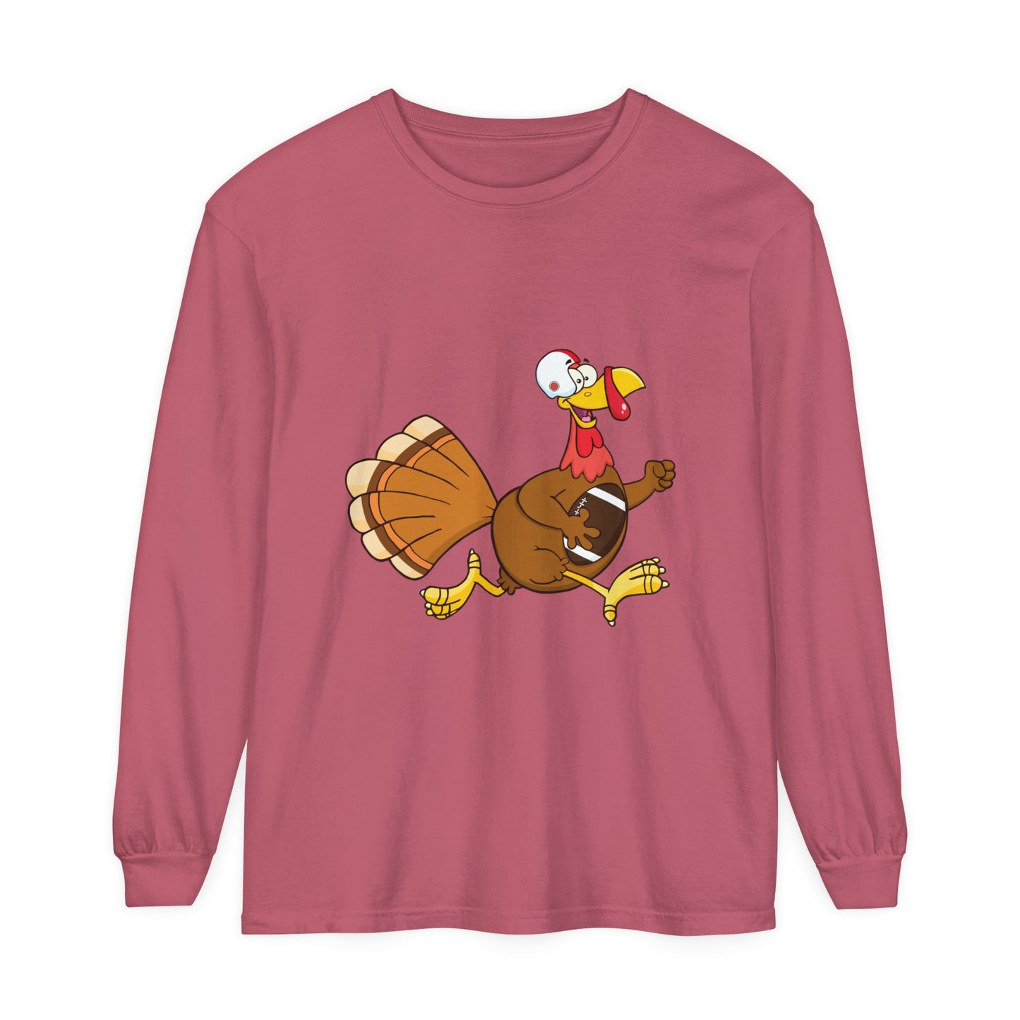 Turkey Running Football Unisex Garment-dyed Long Sleeve T-Shirt