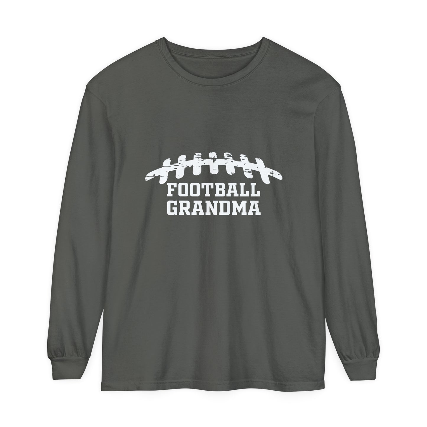 Football Grandma Laces Unisex Garment-dyed Long Sleeve T-Shirt