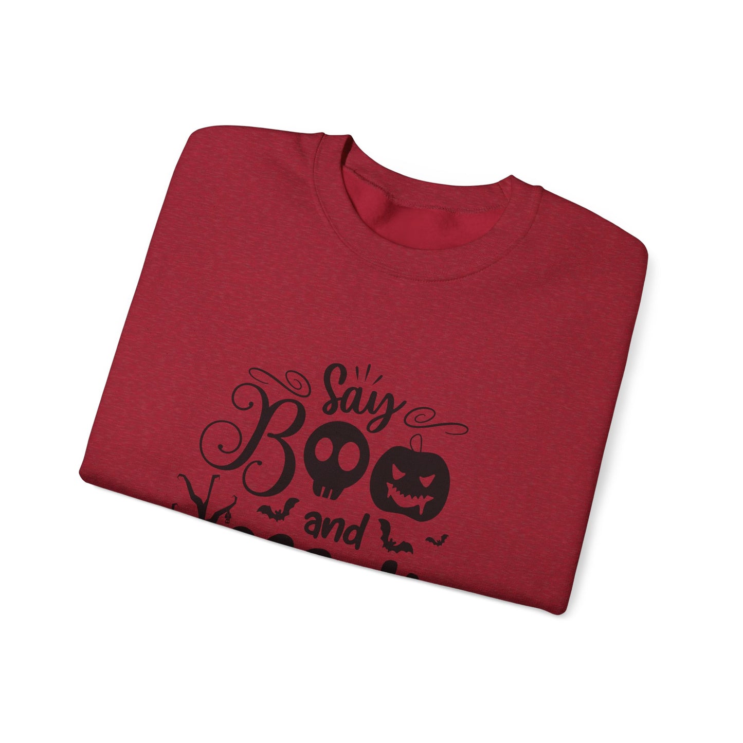 Say Boo and Scare On Unisex Heavy Blend™ Crewneck Sweatshirt