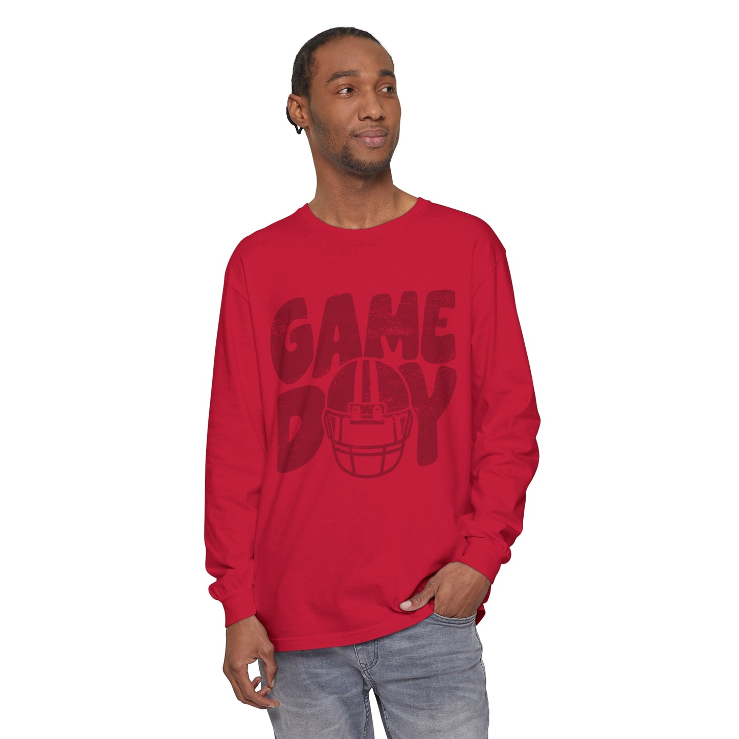 Game Day Helmet Unisex Garment-dyed Long Sleeve T-Shirt