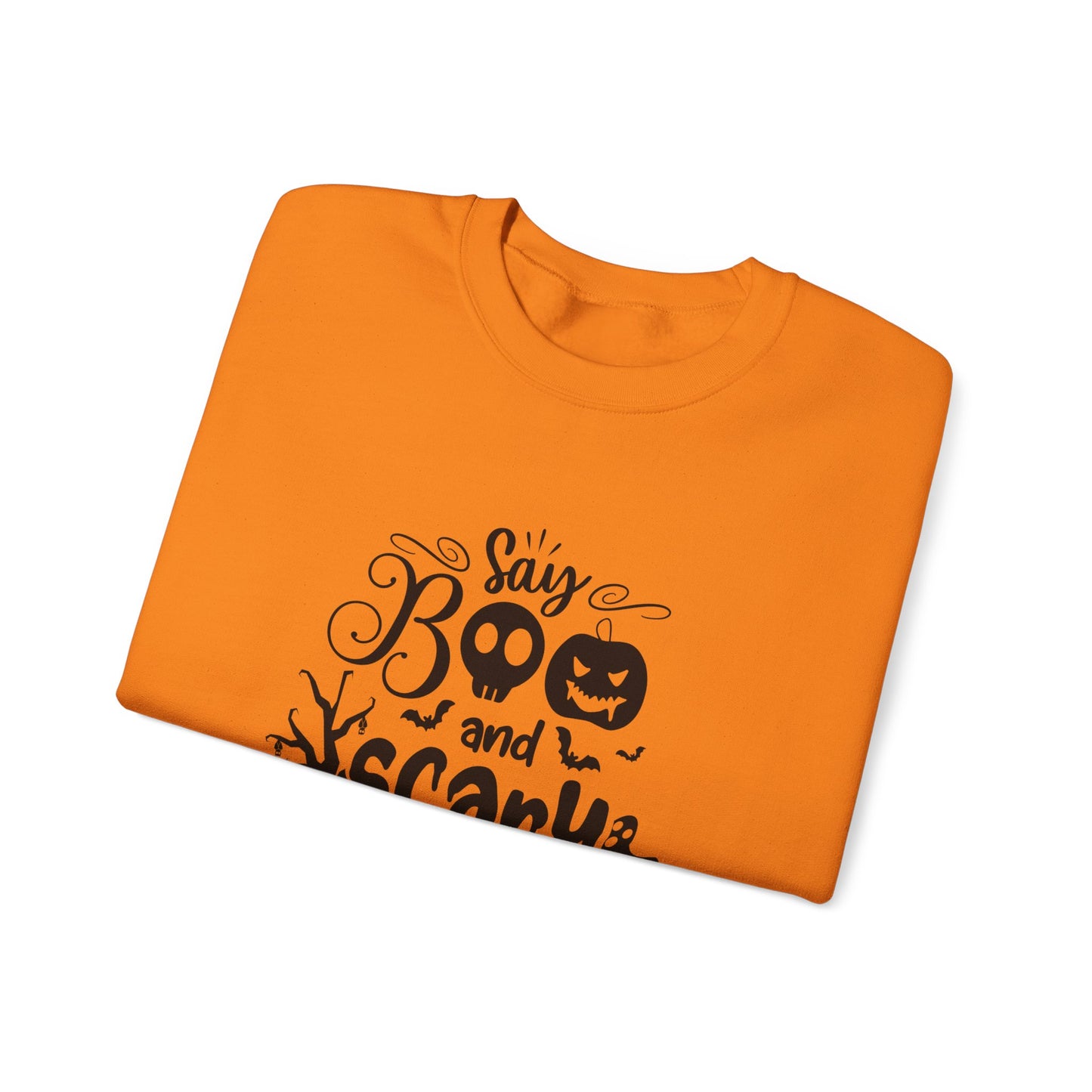 Say Boo and Scare On Unisex Heavy Blend™ Crewneck Sweatshirt