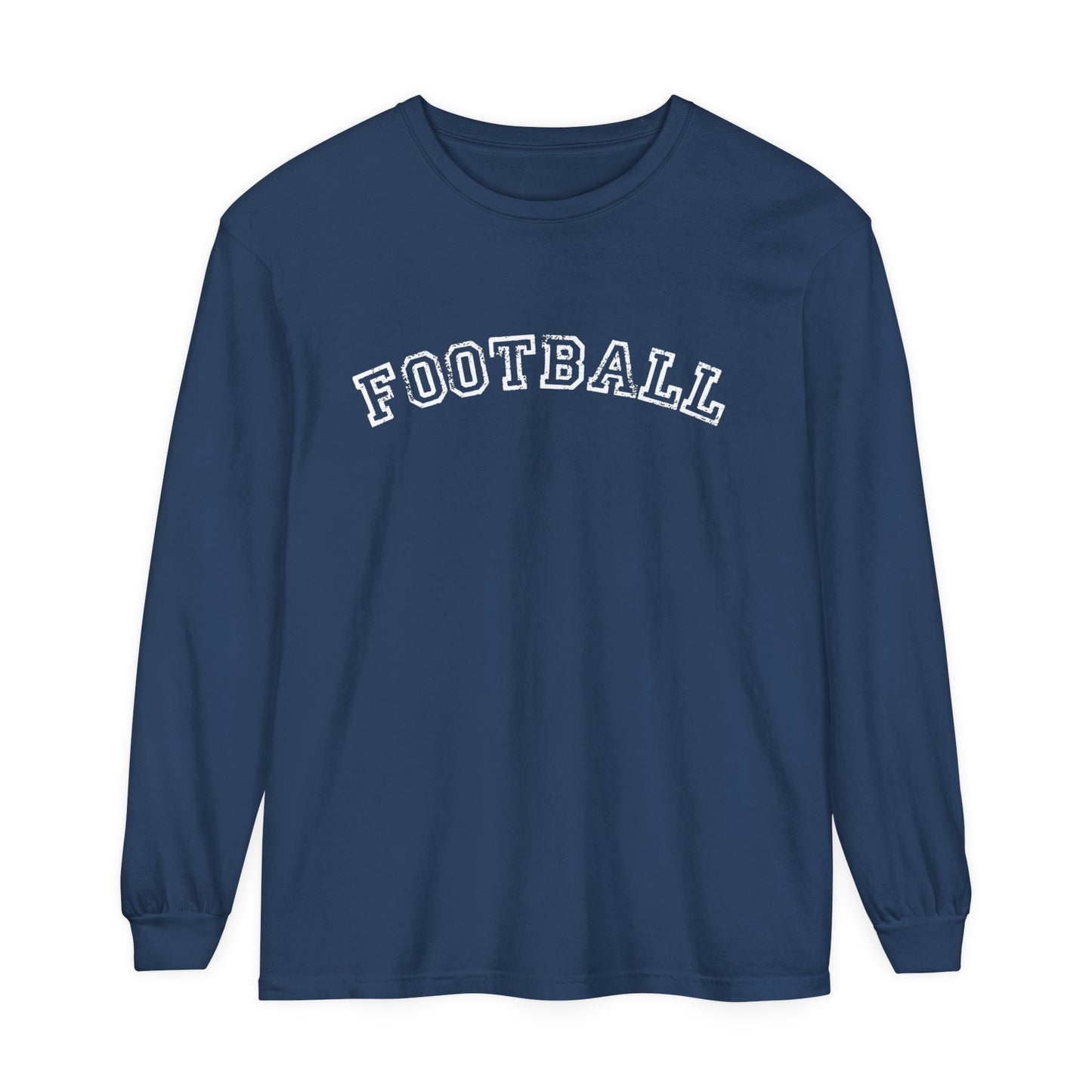 Football Curved Unisex Garment-dyed Long Sleeve T-Shirt