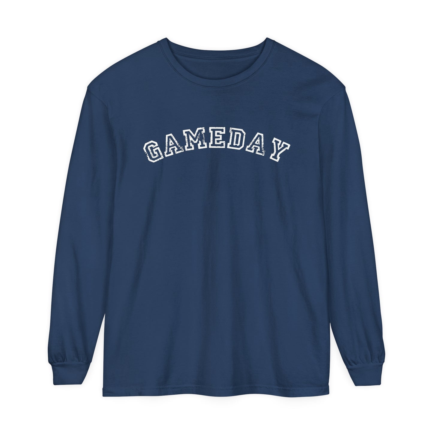 Game Day Curved Block Unisex Garment-dyed Long Sleeve T-Shirt