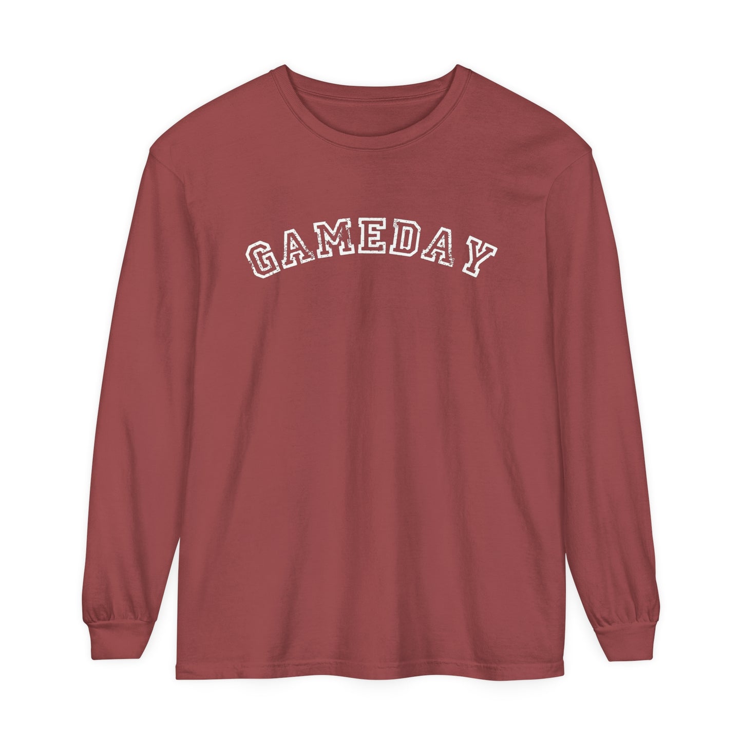 Game Day Curved Block Unisex Garment-dyed Long Sleeve T-Shirt
