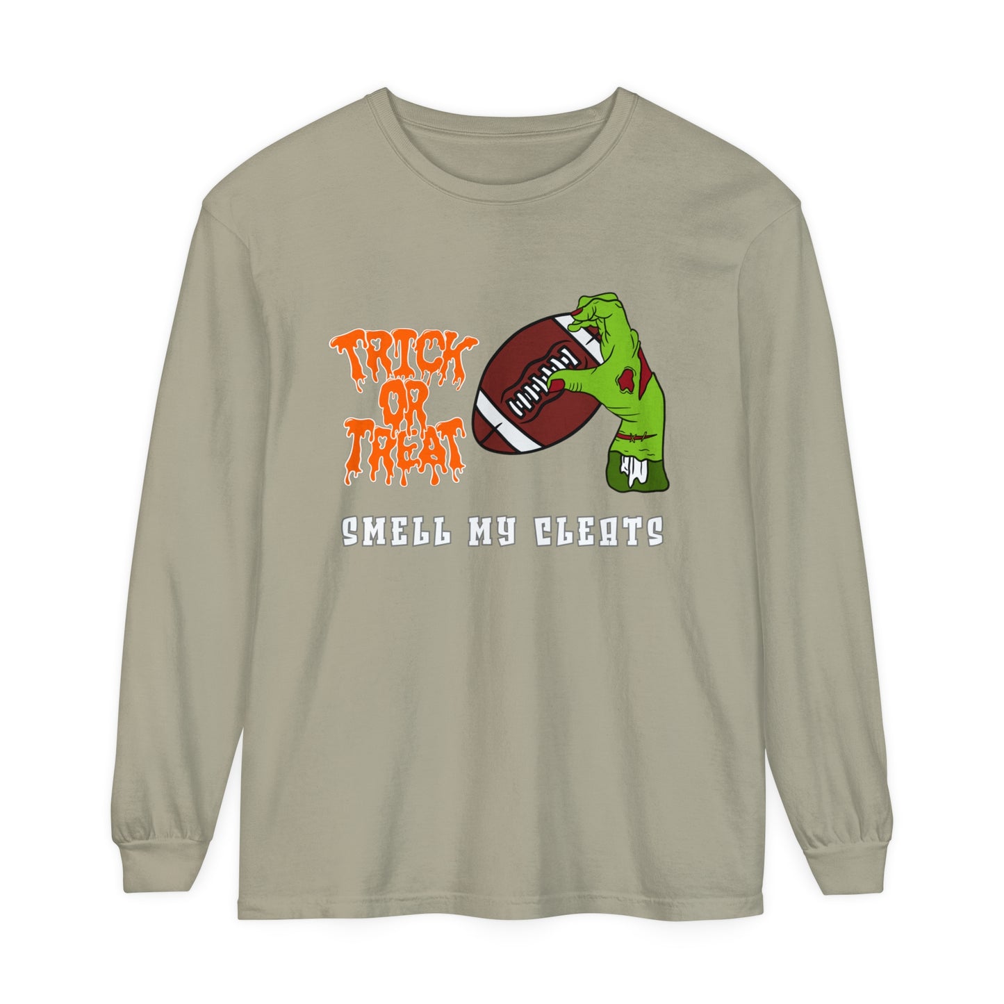 Trick or Treat Smell my Feet Unisex Garment-dyed Long Sleeve T-Shirt